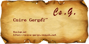 Csire Gergő névjegykártya